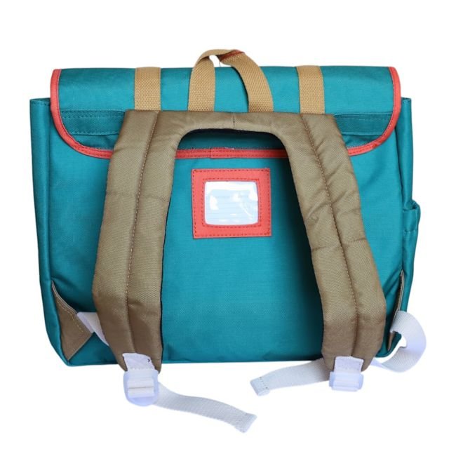 Cartable école vert et damier