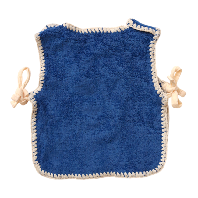 Bavoir tablier bleu loup