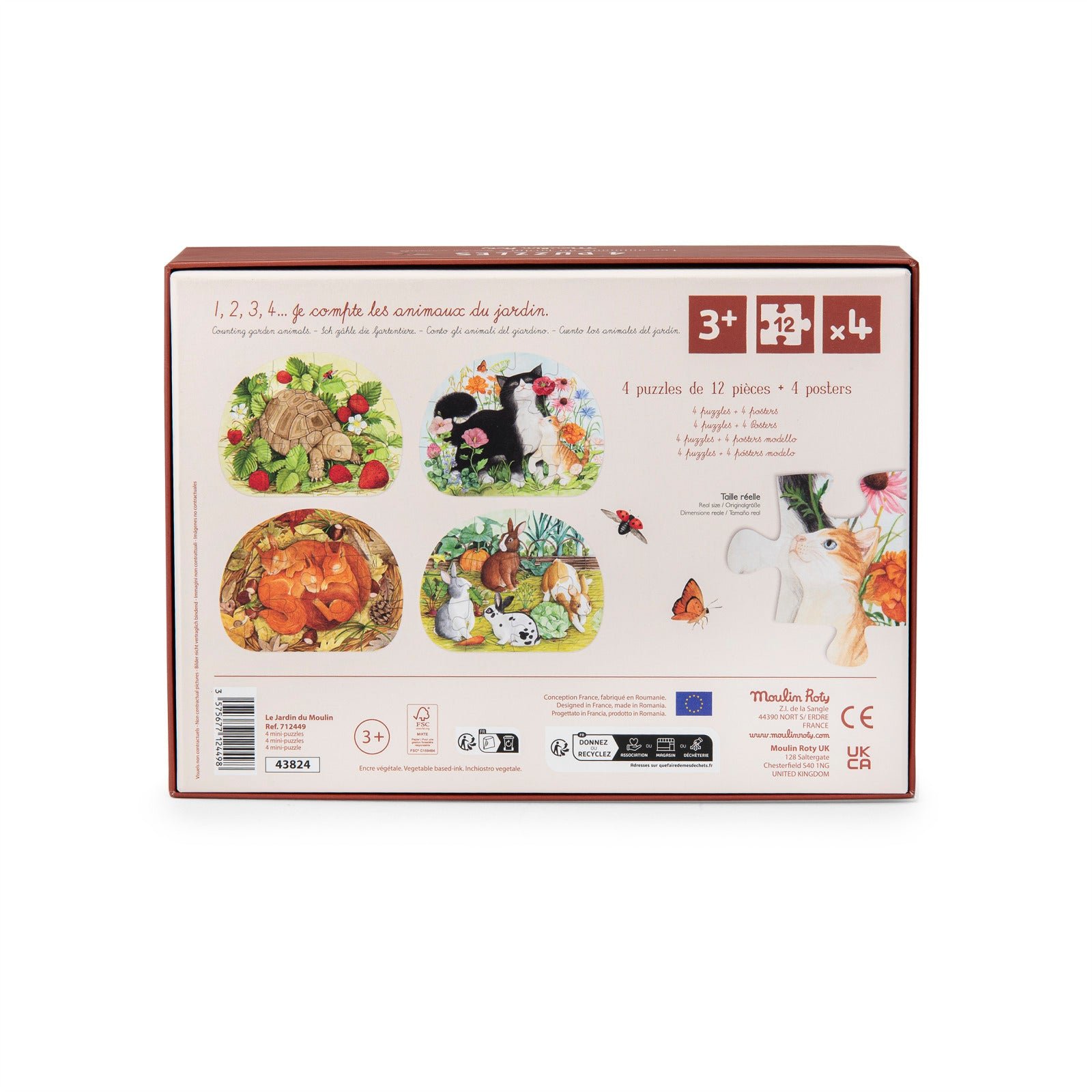 4 mini puzzles des animaux